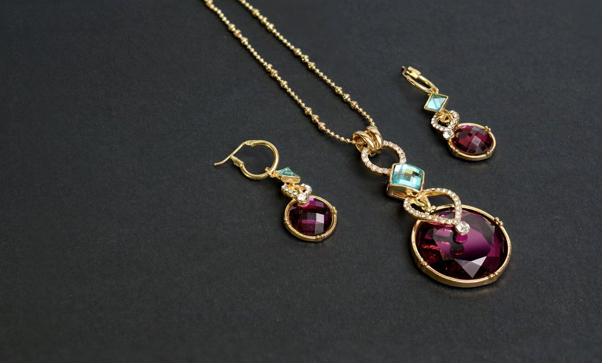 necklace and earrings