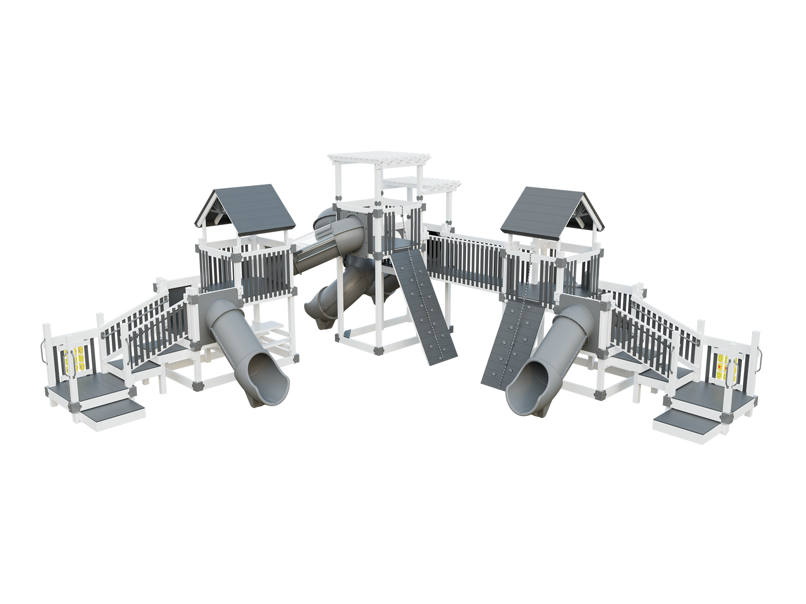 A 3d model of a playground set on a white background.