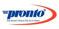 Pronto Auto Parts logo in blue and red with the tagline “The Smart Choice For Auto Parts”