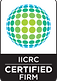 IICRC Certified Firm logo with a globe made of green and blue dots.