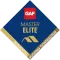GAF Master Elite Residential Roofing Contractor logo: blue and gold diamond with GAF logo and text.