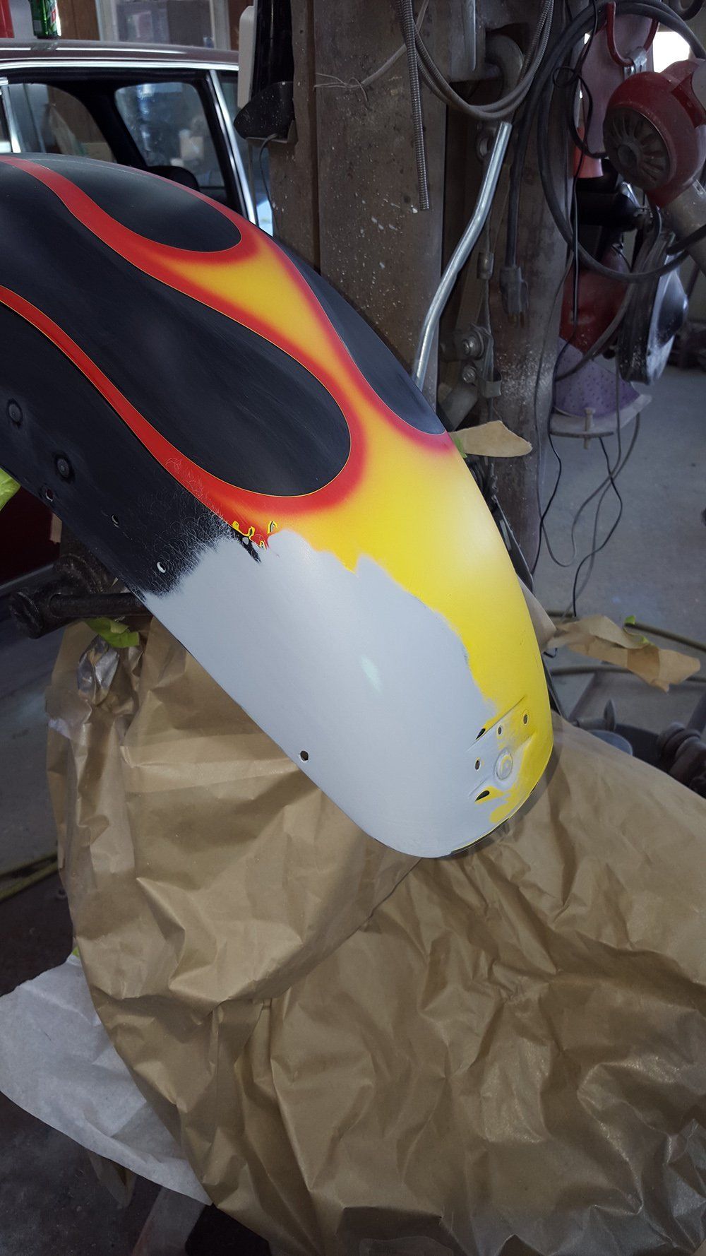 Motorcycle fender repair