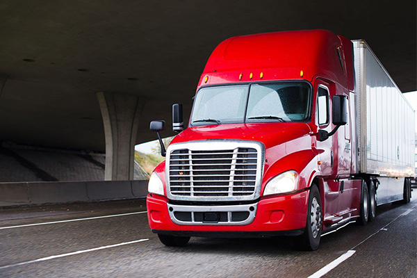 red semi truck