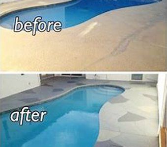 Before and after pool repair