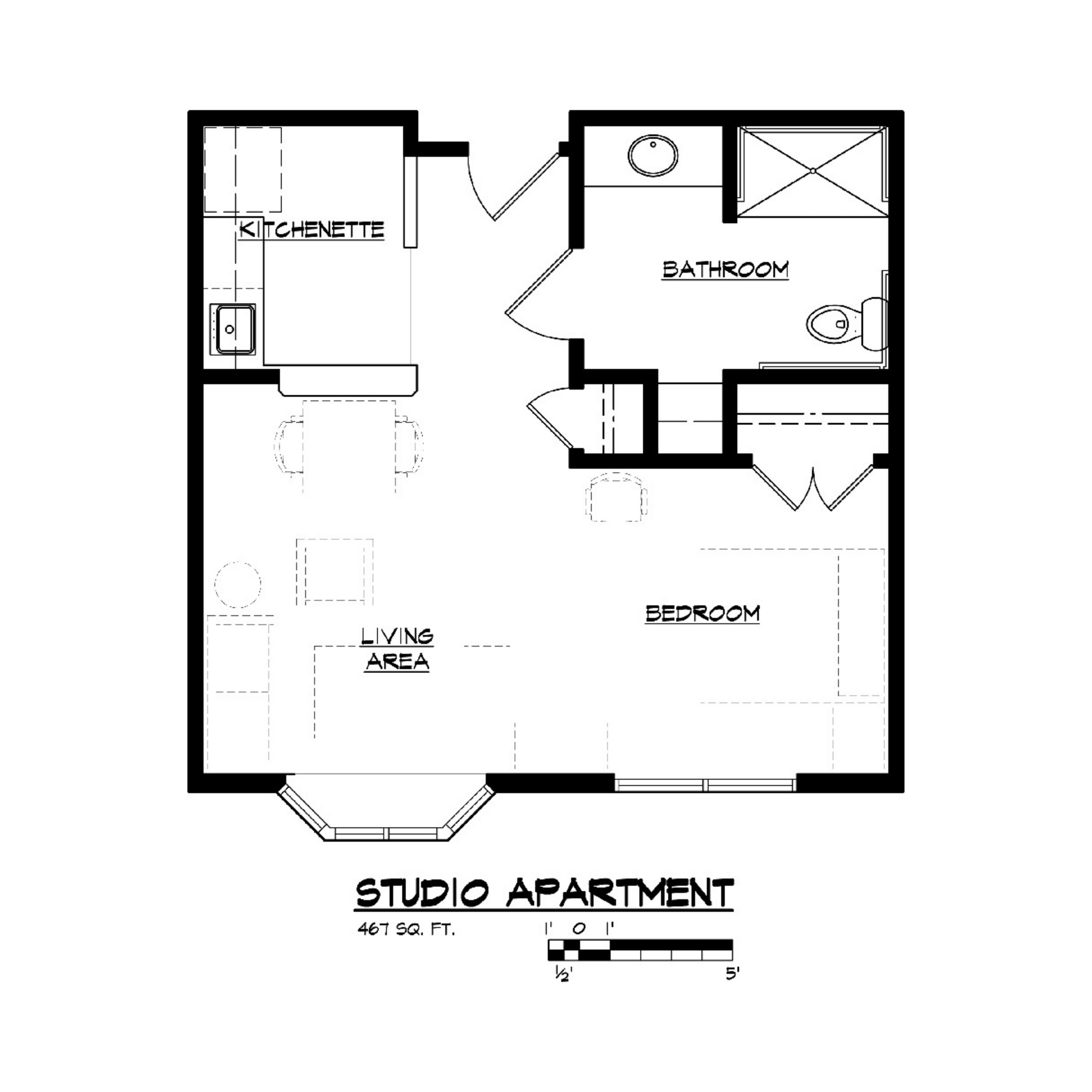 Studio apartment floor plan
