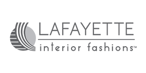 A logo for lafayette interior fashions with a circle in the middle