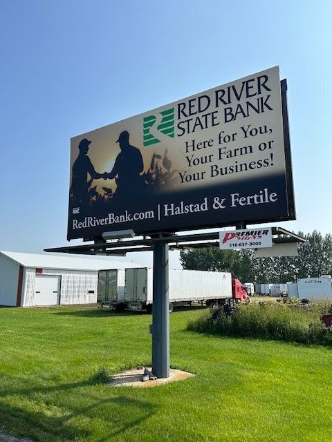 A billboard for the red river state bank