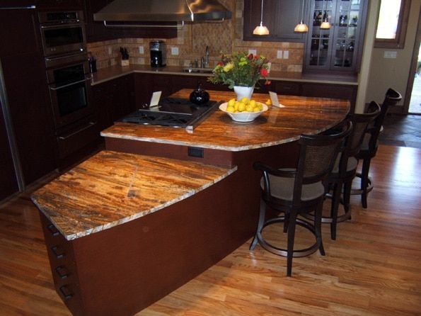 A kitchen with a bowl of lemons on the counter