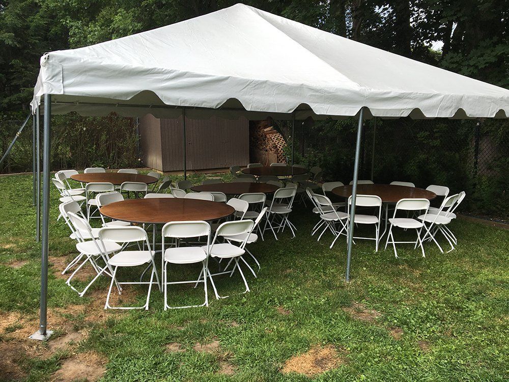 Tent, table and chairs