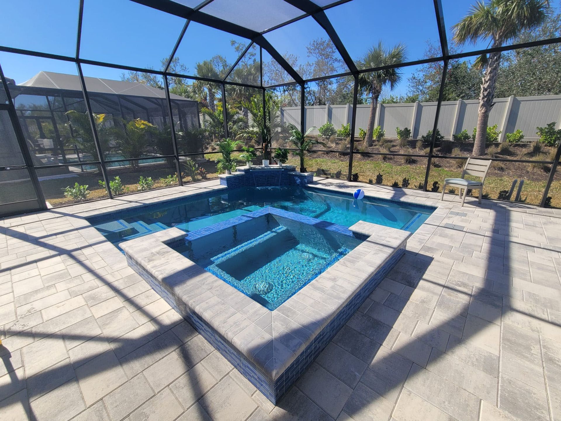 Daryl - There is a large swimming pool in the backyard of the house.