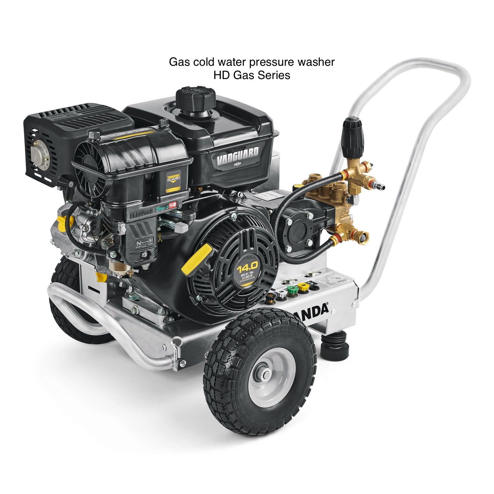 A gas cold water pressure washer hd gas series is shown on a white background.