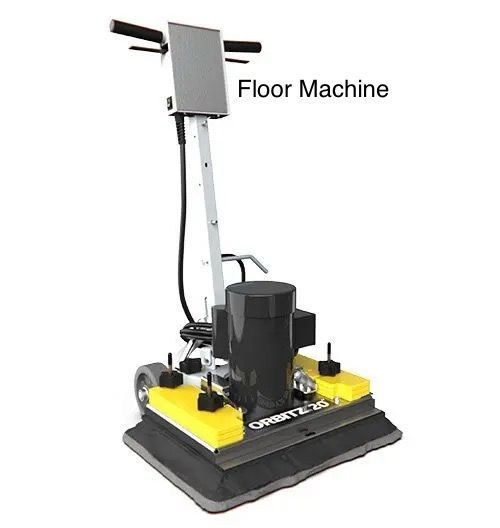 A floor machine is shown on a white background.
