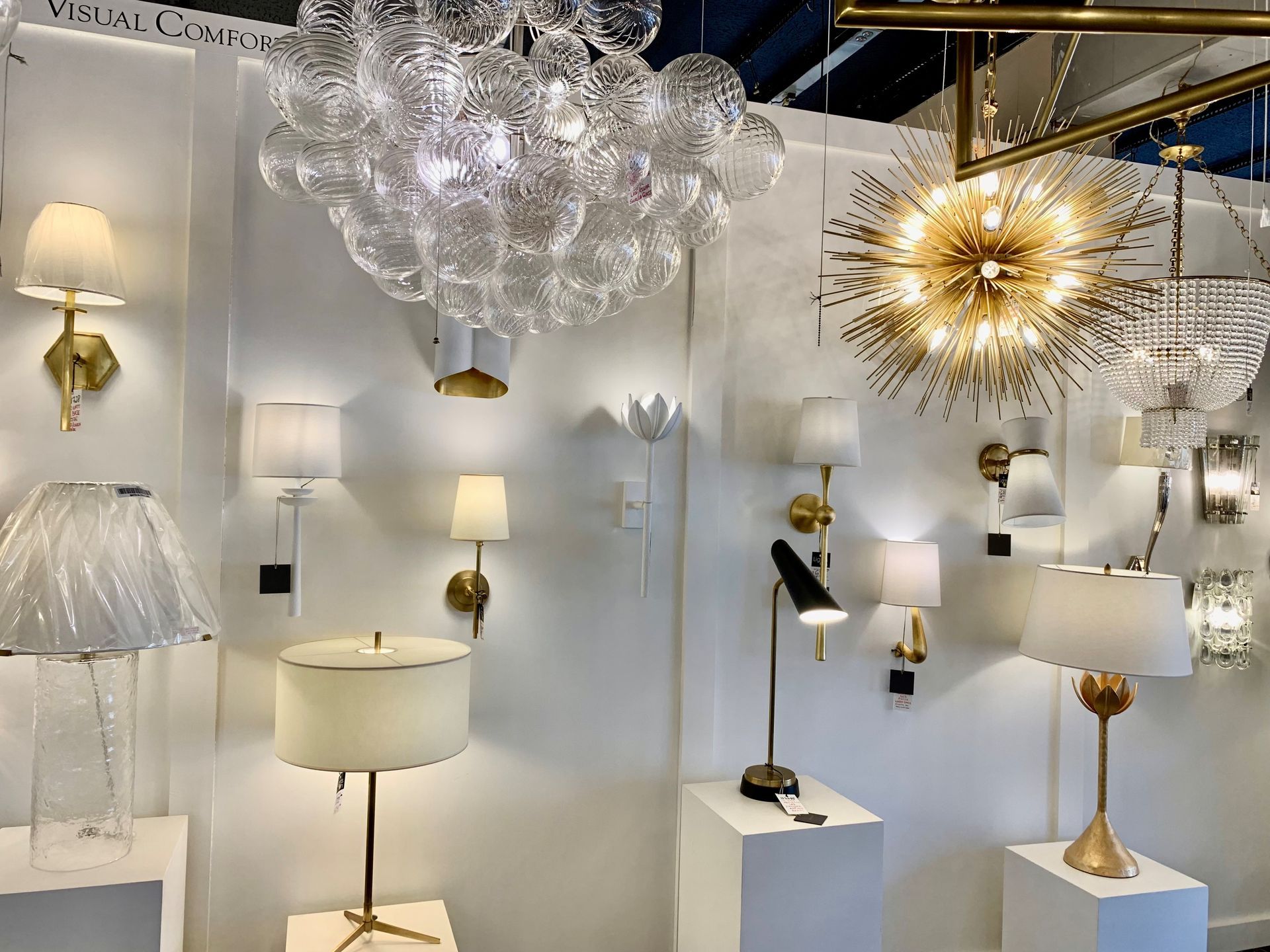 A room filled with lots of lamps and chandeliers.