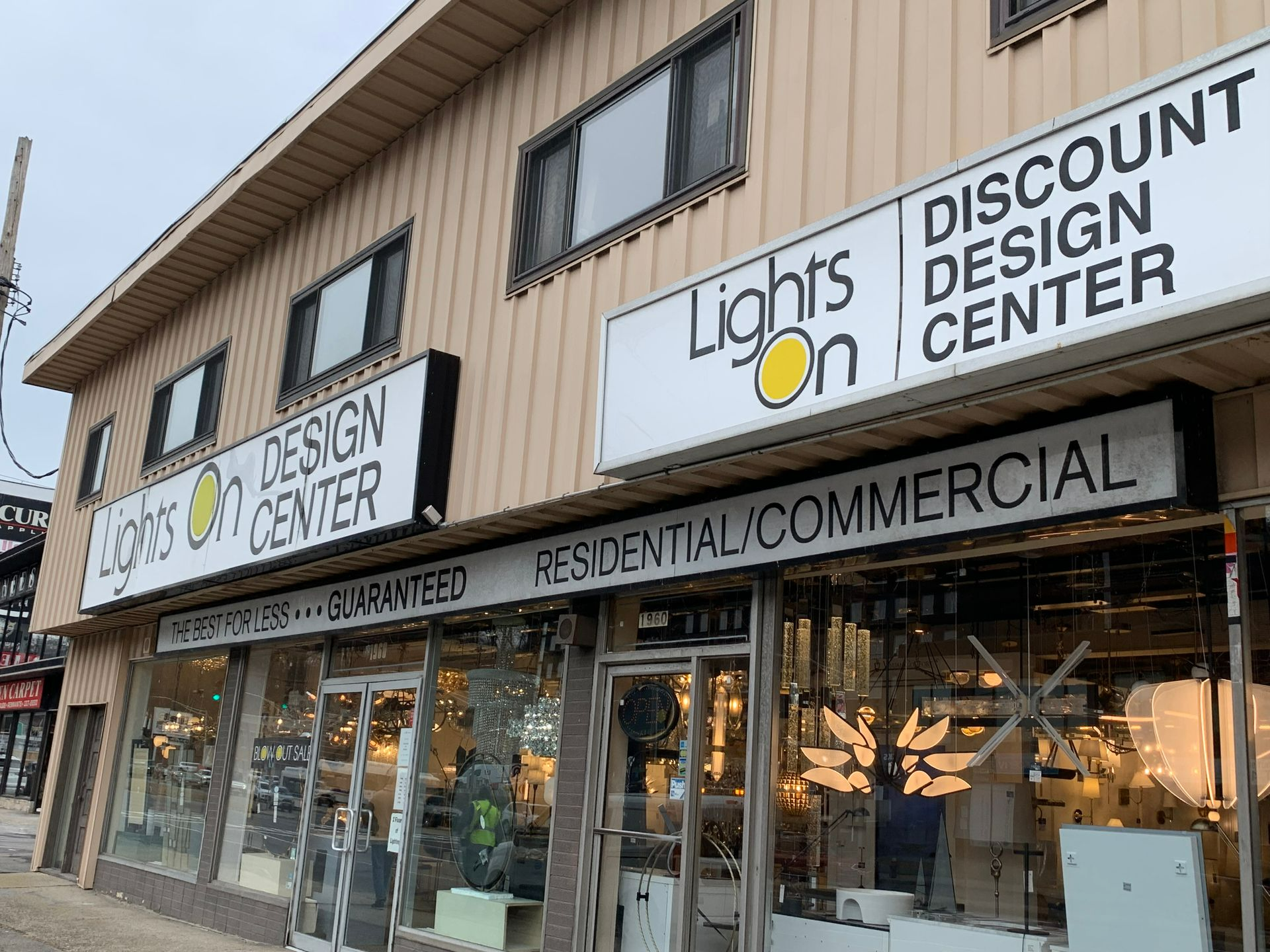 Lights On Design store front.