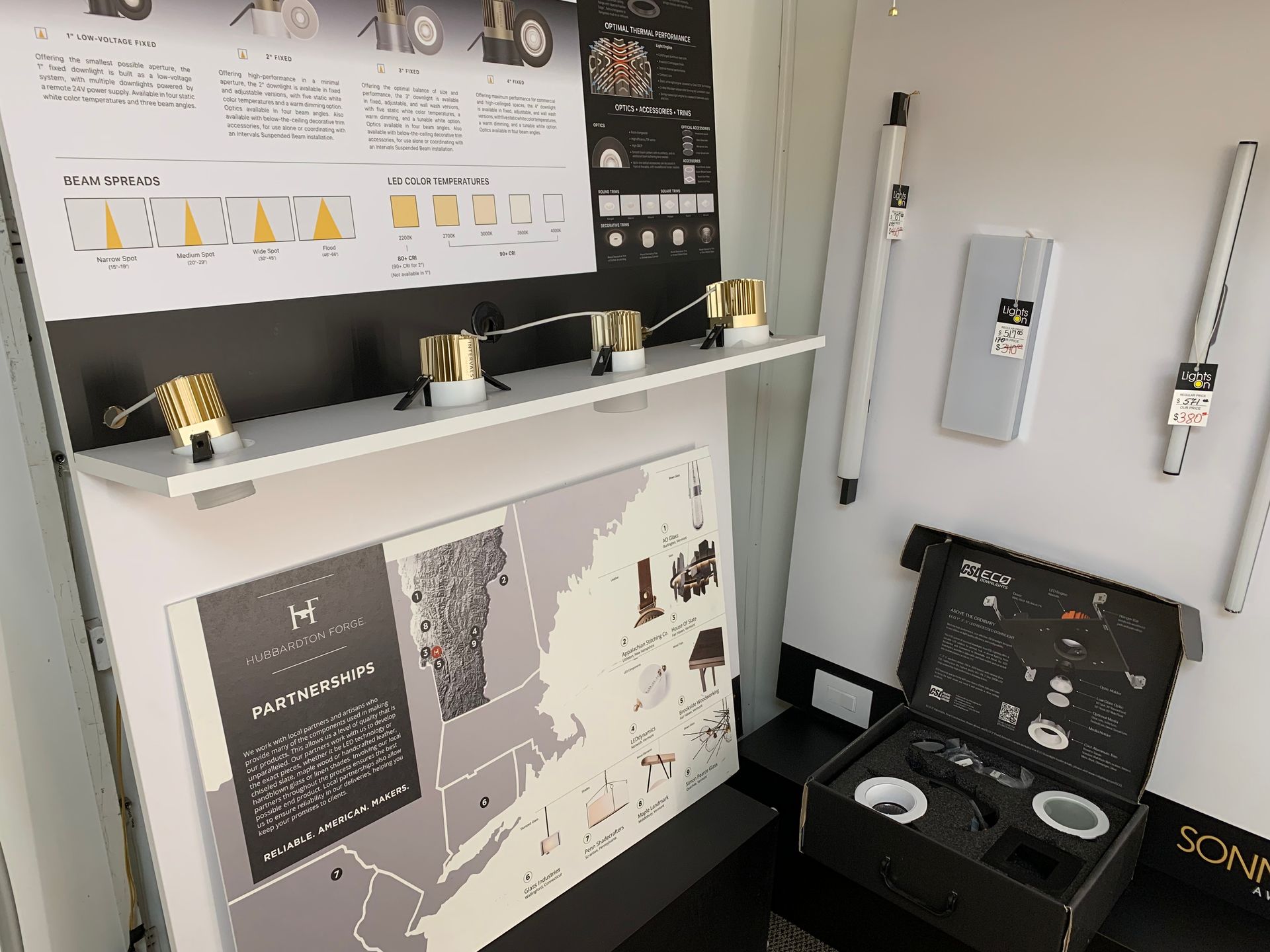 A shelf with a map on it and a box on it