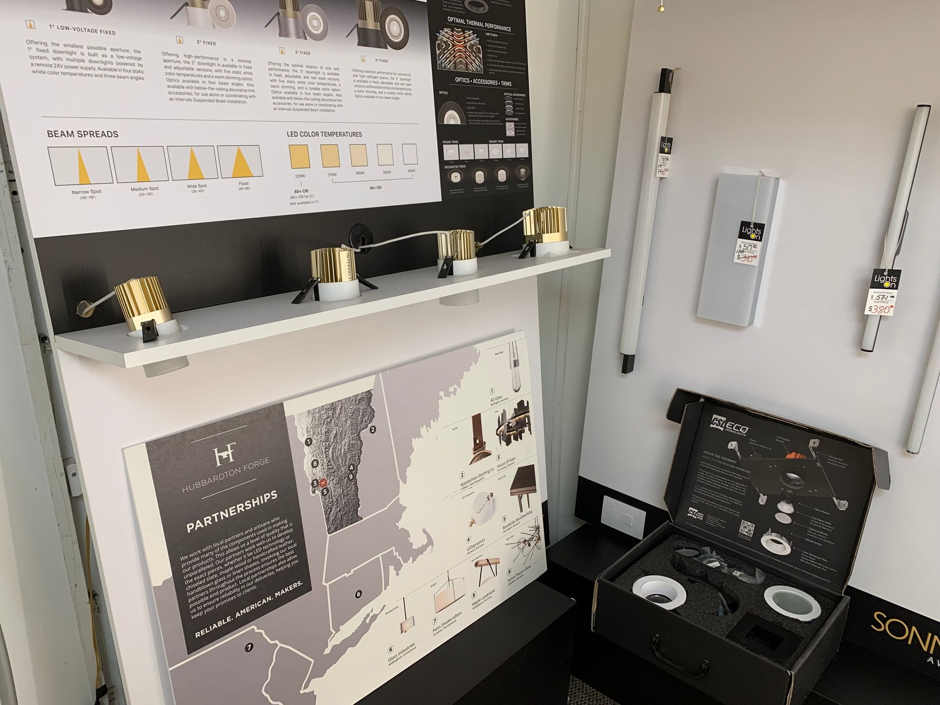 A shelf with a map of the united states on it