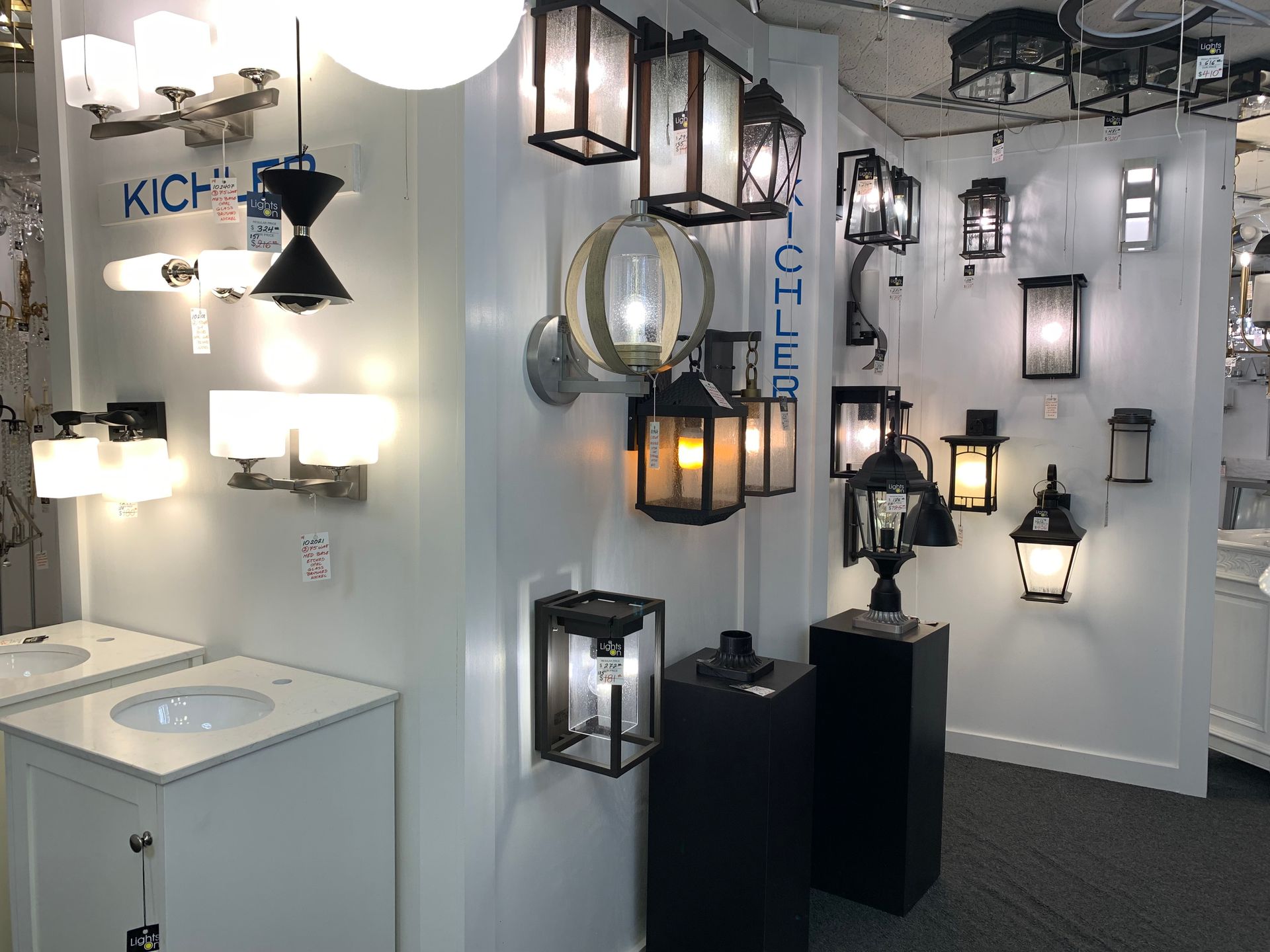 A room filled with lots of different types of lights.