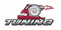 Red cartoon snail logo with “TUNING” text in bold black and gray letters