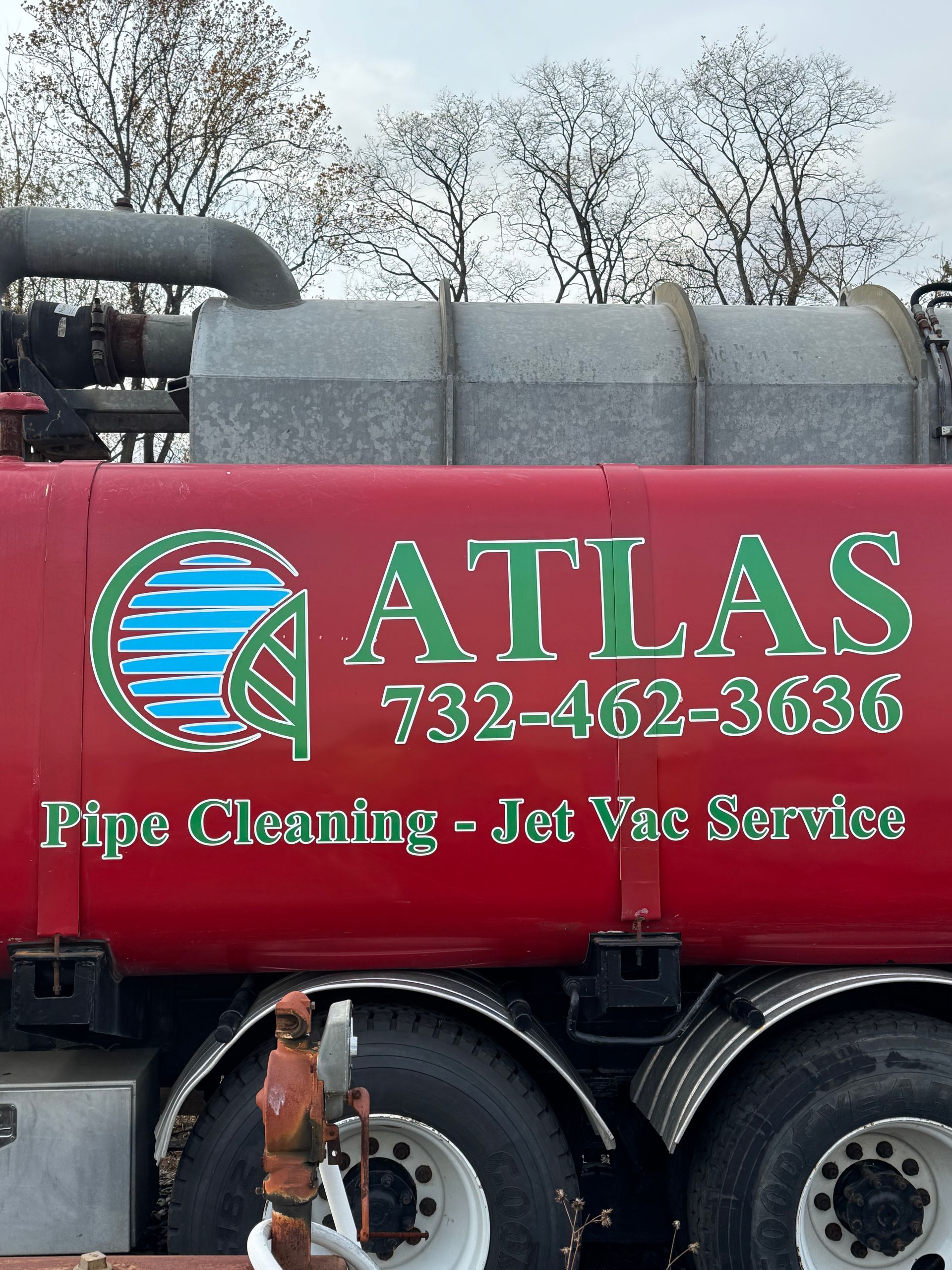 Red tanker truck with 