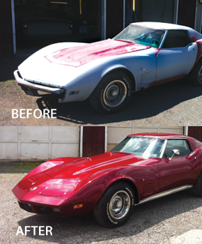 Before and after custom paint