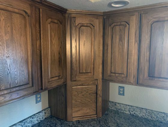 brown side cabinets