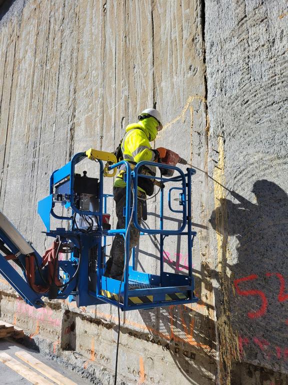 Injection with grout