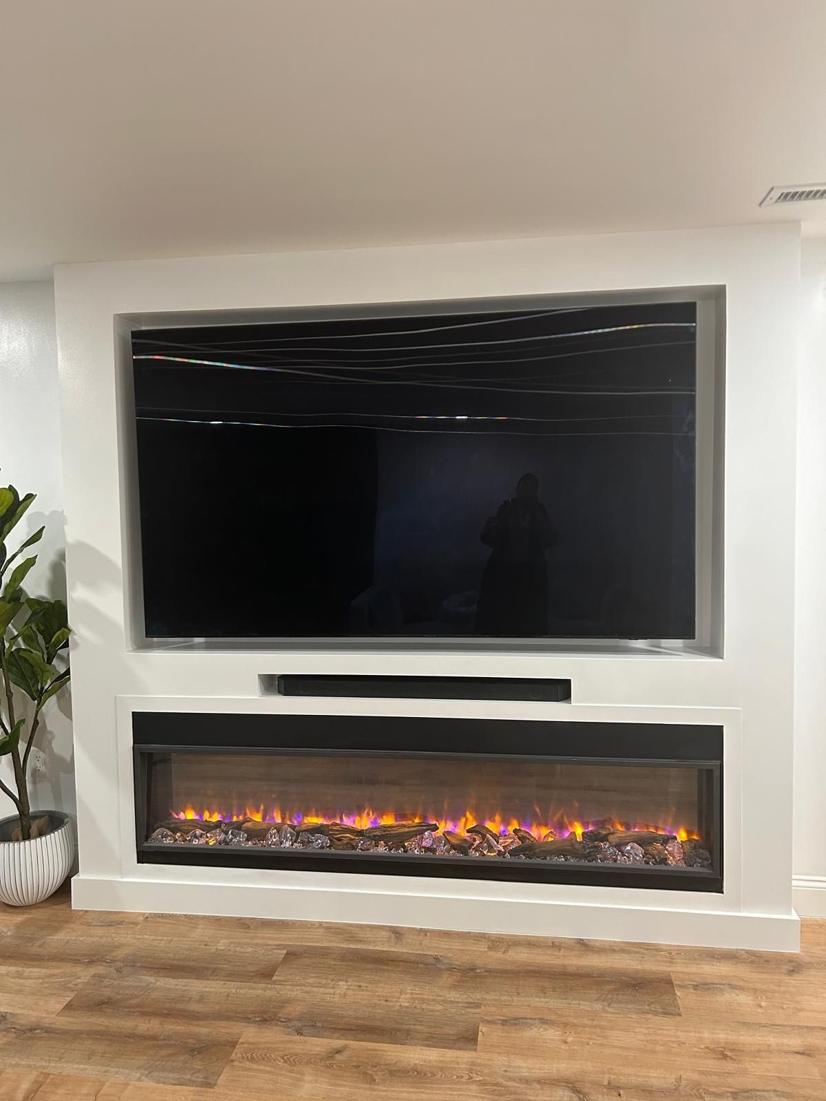 Completed Fireplace & Entertainment Center in Middleton, MA