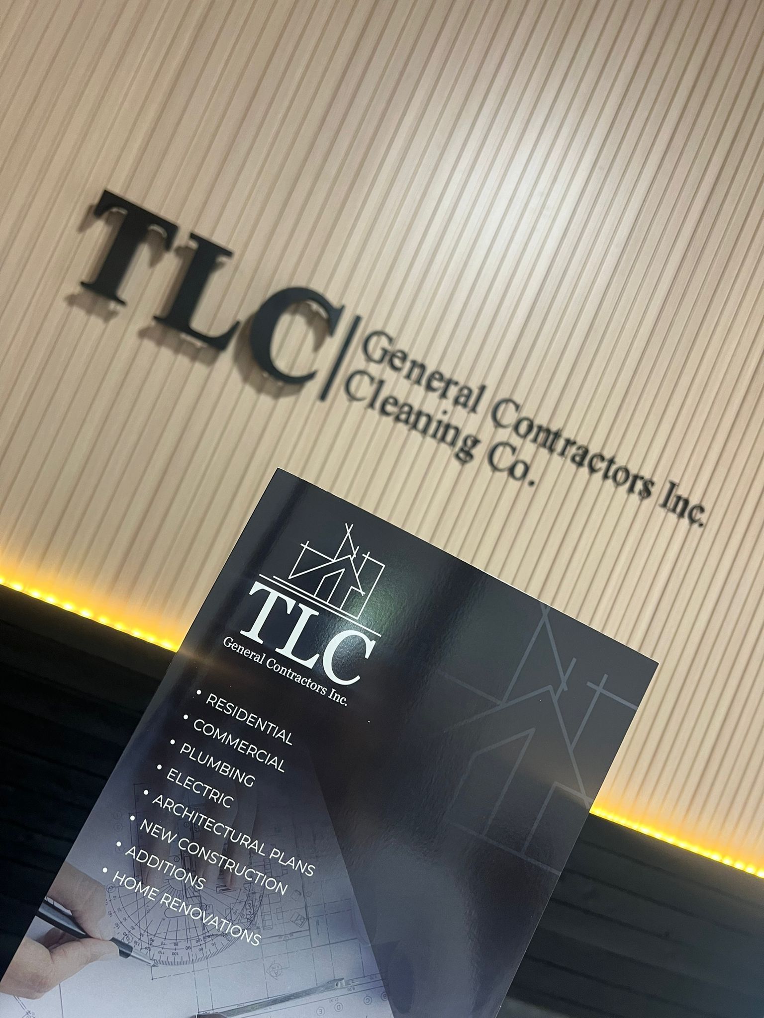 A brochure for general contractors inc. cleaning company