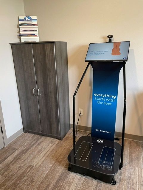 A room with a podium that says everything starts with the heart