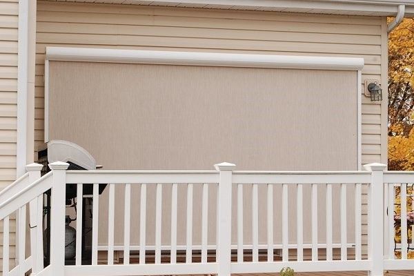 A house window equipped with a solar screen