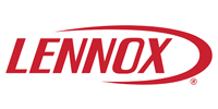 Lennox logo with red text and a swoosh design, on a white background.