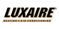 Luxaire logo: black text, gold outline, “Heating • Air Conditioning” below.