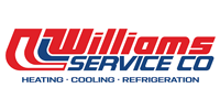Logo of Williams Service Co with red and blue text:
