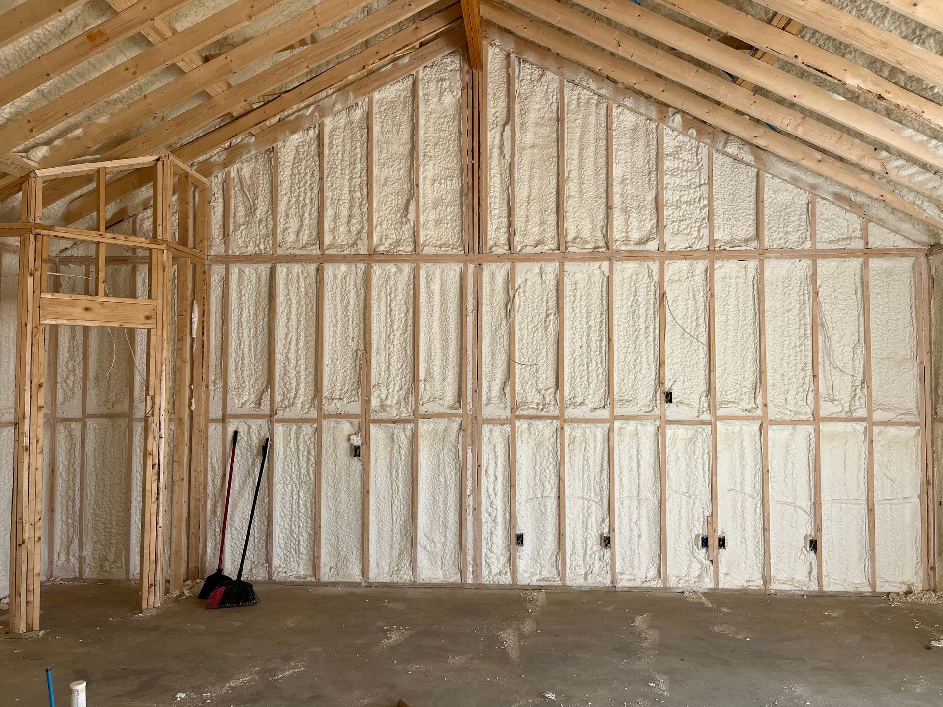 A room with a lot of foam on the walls and ceiling