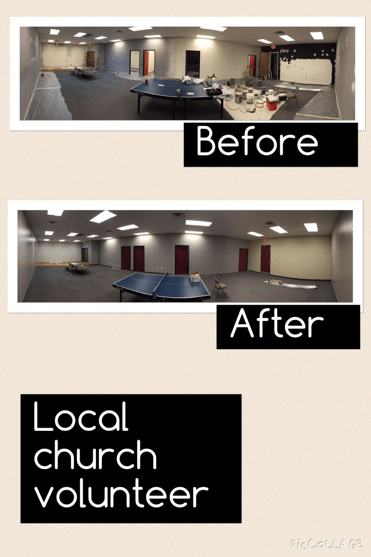 Before and after interior painting