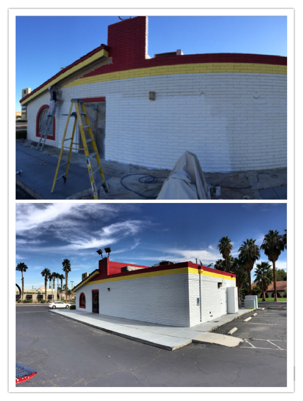 Before and after graffiti removal