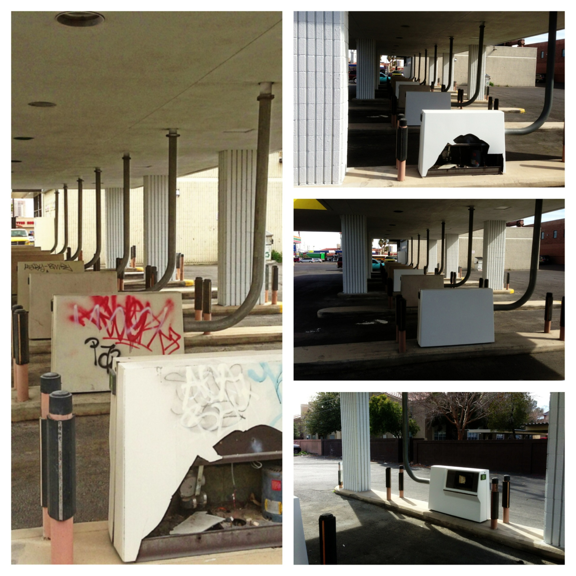 Before and after graffiti removal