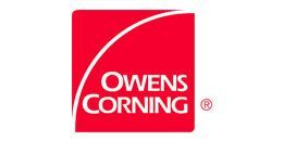 Owens Corning logo: white text and curved line on a red square.