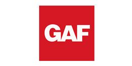 GAF logo in white text on a red square.