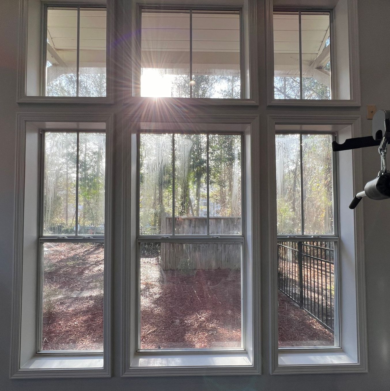 Foggy window before replacement