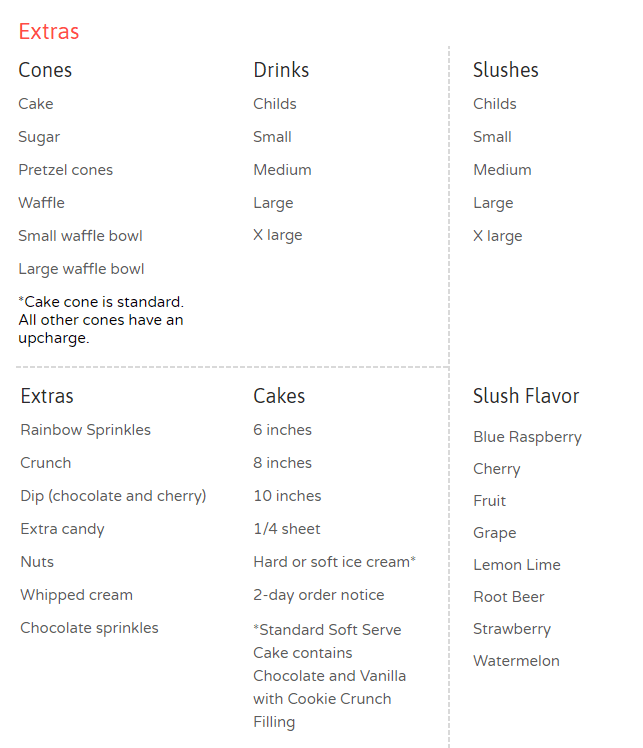 Extras More Flavors Sprinklers Butler, PA