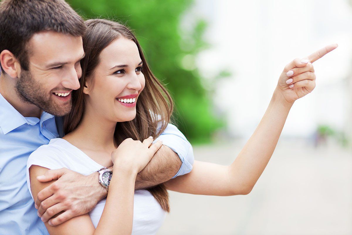 happy couple with nice set of teeth