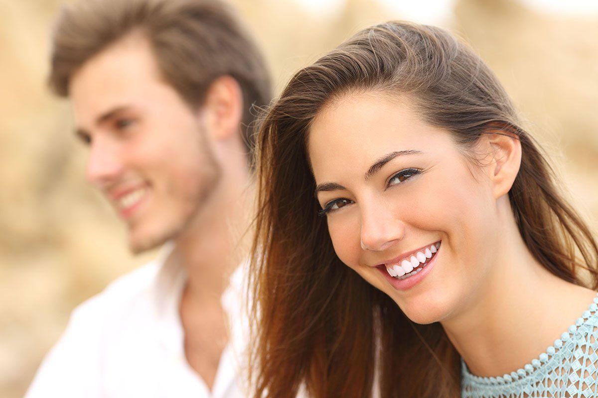 happy couple with nice set of teeth