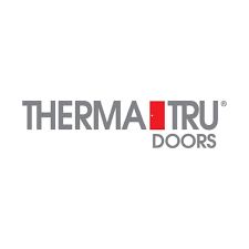 The logo for therma tru doors is on a white background.