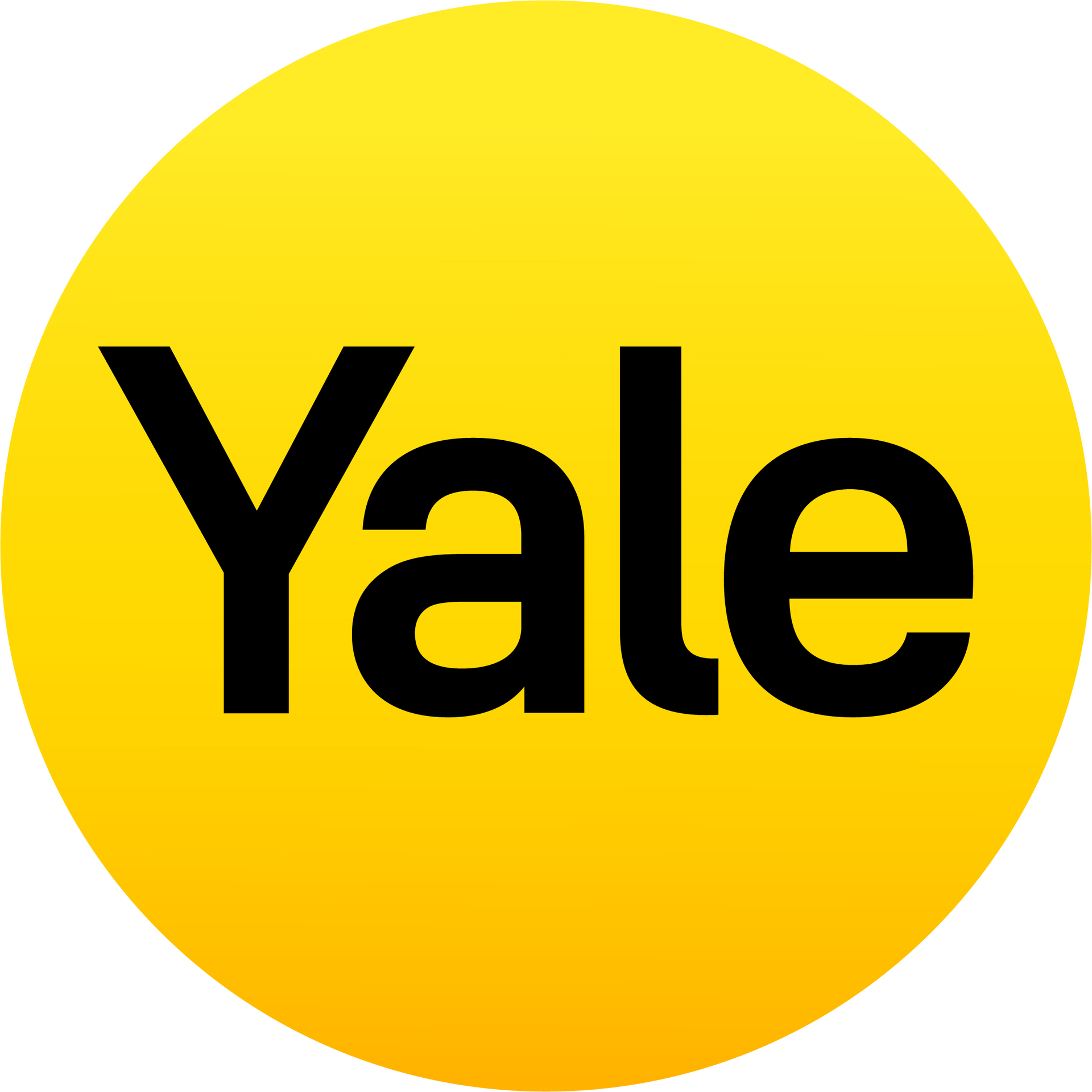 A yellow circle with the word yale on it