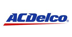 ACDelco logo in blue italic text with a red underline on a white background