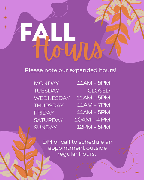 A purple poster for Fall Hours