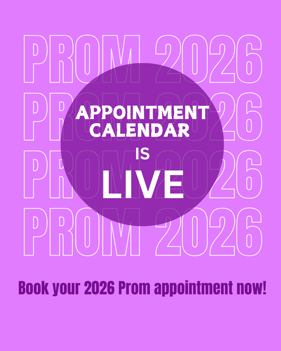 Appointment Calendar is Live! Prom 2026