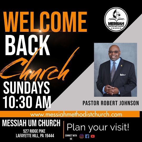 Upcoming events flyer from Messiah Church: church events in September, October, and November.
