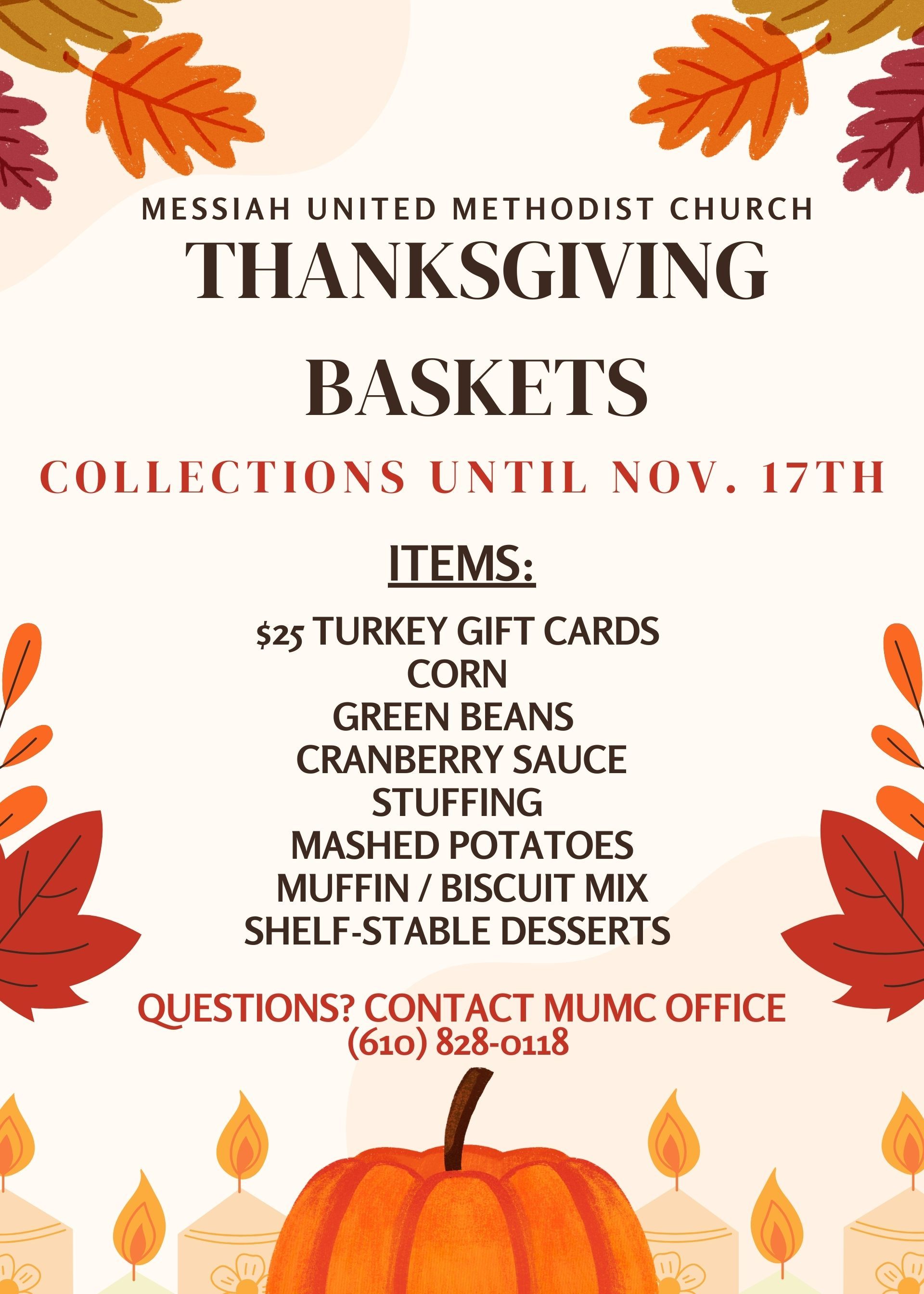 Thanks Giving Baskets Newsletter